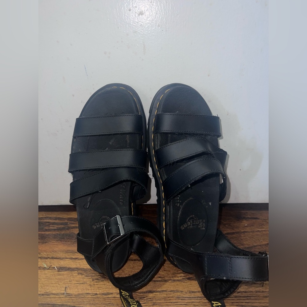 Dr. Martens Black Leather Strappy Sandals
